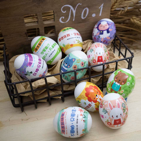 20930-1  復活節經文彩蛋收縮膜 - 動物花草 50入 Easter Egg Wraps