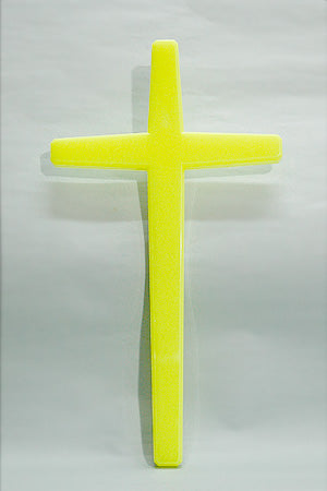 518  黃色螢光十字架  15.5 吋 inch