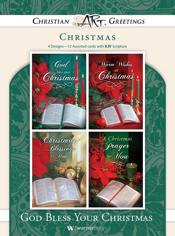 聖誕盒卡  (12張)  Christmas Boxed Cards - God Bless Your Christmas KJV (12 per box)