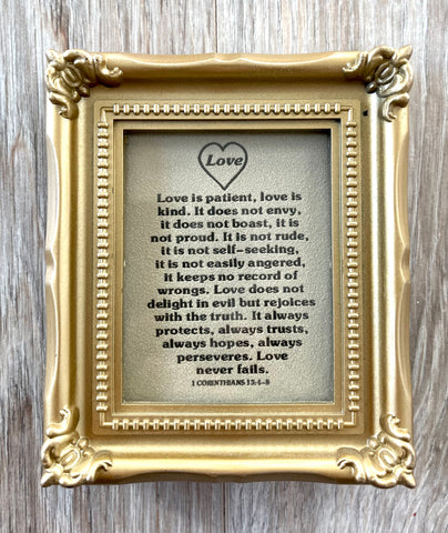 7044-3 激光雕刻皮經句牌 - 迷你相框 Laser Engraved Leather - 英文愛篇 Love Chapter Mini Frame