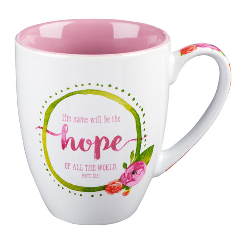 MUG425   His Name Will Be the Hope Matthew 12:21 Coffee Mug