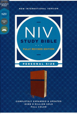 NIV Study Bible / Personal Size (Fully Revised Edition) (Comfort Print)-Brown/Blue Leathersoft
