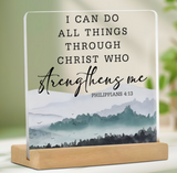 31375 2D Flat, 1pc Christian Acrylic Sign with Philippians 4:13
