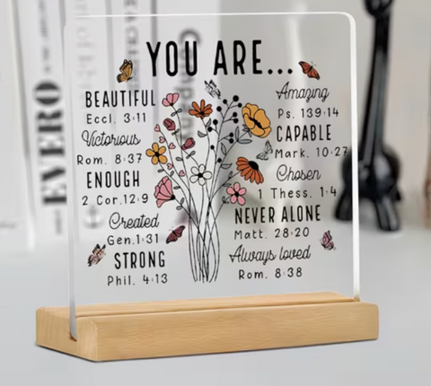 31378 2D Flat, Christian Inspirational Acrylic Sign Suitable for Women