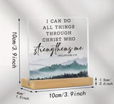 31375 2D Flat, 1pc Christian Acrylic Sign with Philippians 4:13