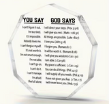 31383 [2D Flat] 1pc, Acrylic Inspirational Bible Verse Sign