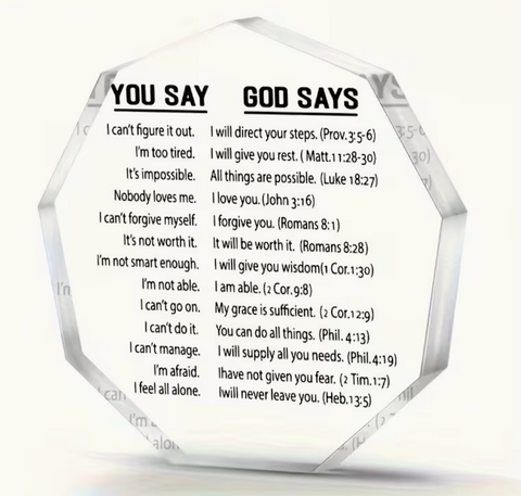 31383 [2D Flat] 1pc, Acrylic Inspirational Bible Verse Sign