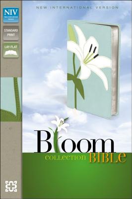 NIV Bloom Collection Bible, Leathersoft, Turquoise White Lily Red Letter Edition
