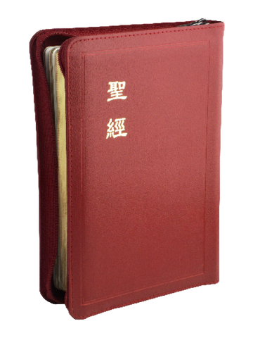 1627-1 	聖經 - 和合本.中型.紅皮.皮面.拉鍊.神版 CU67AZRD