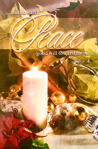 Christmas Bulletins - Peace Good Will Toward Men (Pack of 100)  ** 長型  8.5" x 14"  LEGAL SIZE 聖誕節節目單