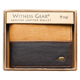 Two-tone Brown Leather Wallet with Cross Badge